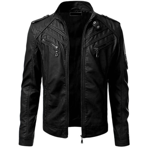 Mens Classic Style Leather Jacket