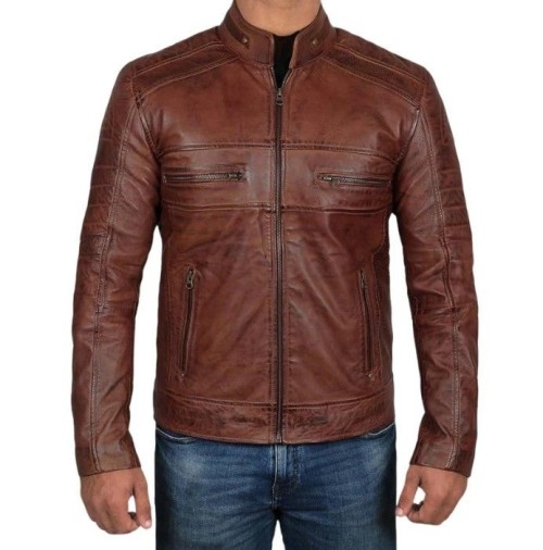 Mens Classic Biker Style Jacket