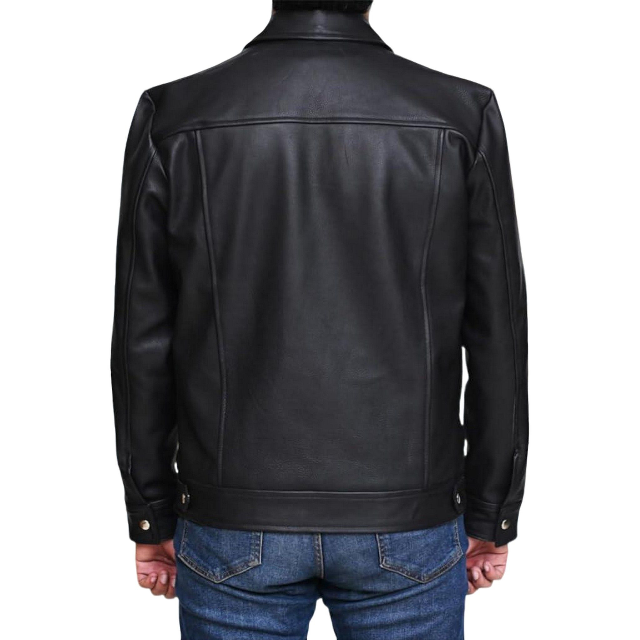 Mens Elegant Midnight Black Leather Jacket
