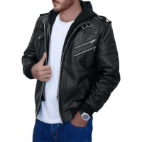 Mens Zip-Up Motorcycle Bomber Jacket