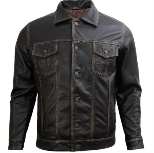 Mens Black Vintage Trucker