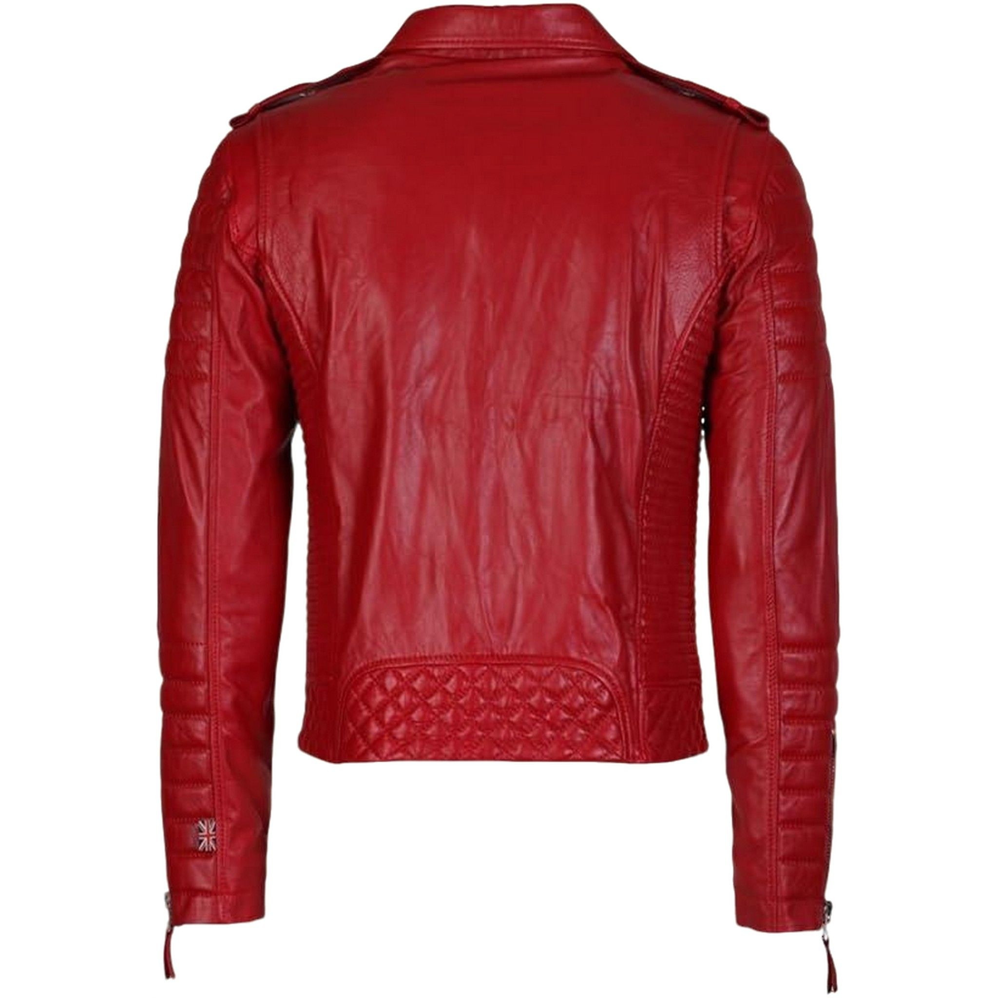 Mens Elegant Red Leather Jacket