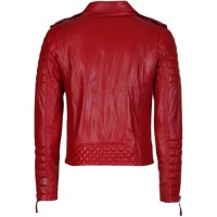 Mens Elegant Red Leather Jacket