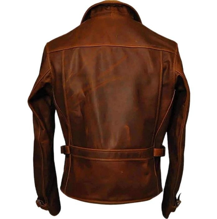 Mens Asymmetrical Style Leather Jacket